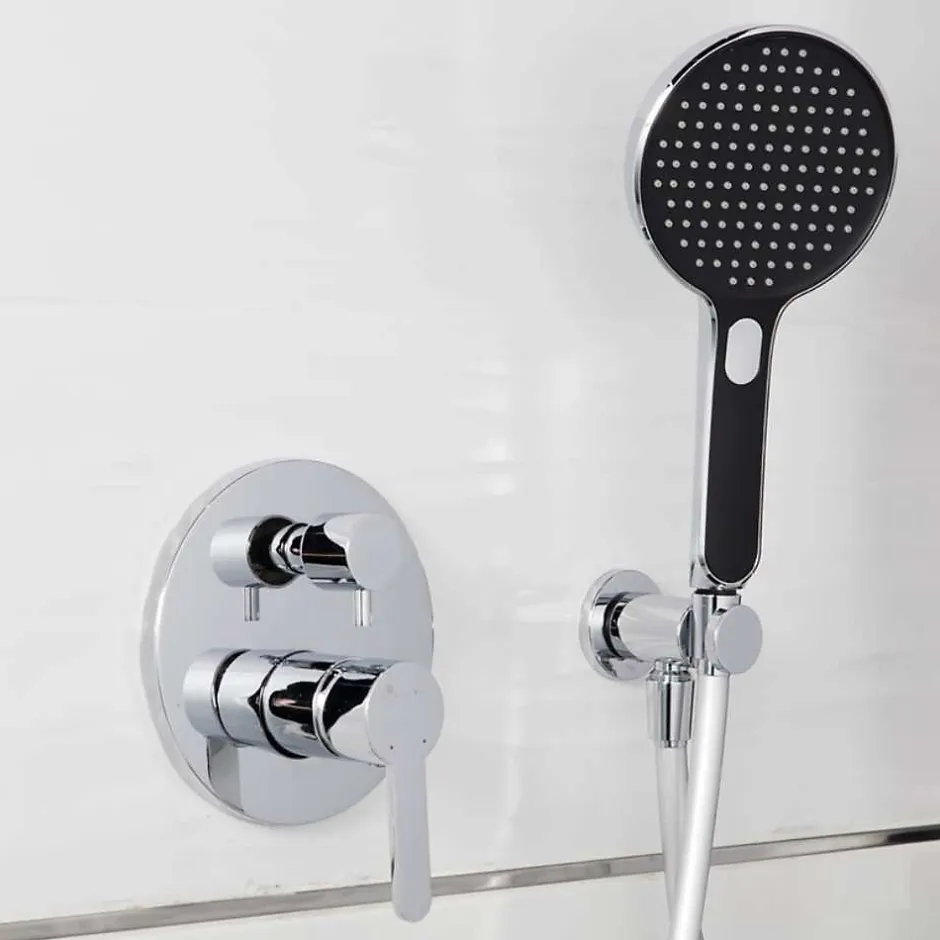 Swiss Aqua Technologies Pomme de douche SAT noir/chrome (SATBSRS33C)* Pommeau De Douche, Flexible Et Barre De Douche