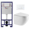Swiss Aqua Technologies Pack WC Bâti-support Autoportant + WC sans bride SAT + Abattant SoftClose