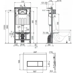 Swiss Aqua Technologies Pack WC Bâti-support Autoportant + WC sans bride SAT + Abattant SoftClose