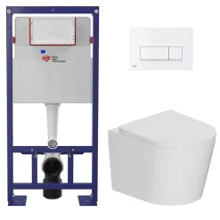 Swiss Aqua Technologies Pack WC bâti-support autoportant SAT + WC suspendu sans bride Ceramia + abattant SoftClose* Wc Suspendu
