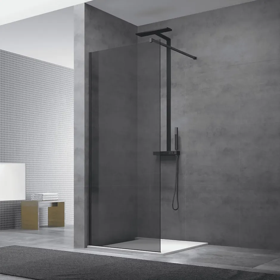 Swiss Aqua Technologies Paroi de douche à l'italienne 97x200cm Walk-in, verre fumé (SIKOWI100KS)* Paroi De Douche