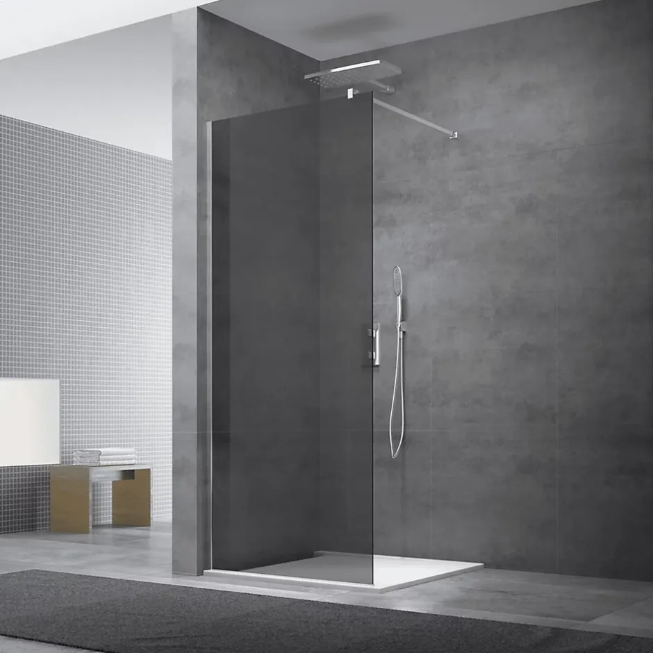 Swiss Aqua Technologies Paroi de douche à l'italienne 97x200cm Walk-in, verre fumé (SIKOWI100KS)* Paroi De Douche