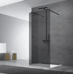 Swiss Aqua Technologies Paroi de douche à l'italienne 97x200cm Walk-in, verre fumé (SIKOWI100KS)* Paroi De Douche
