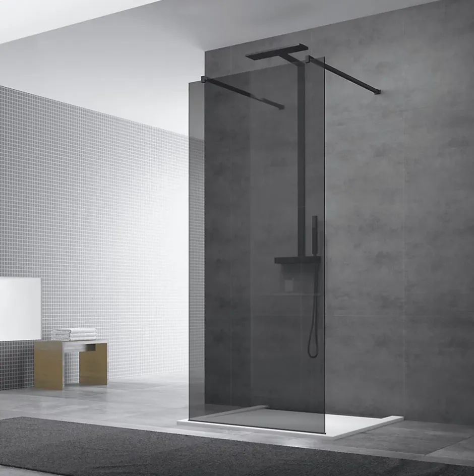 Swiss Aqua Technologies Paroi de douche à l'italienne 97x200cm Walk-in, verre fumé (SIKOWI100KS)* Paroi De Douche