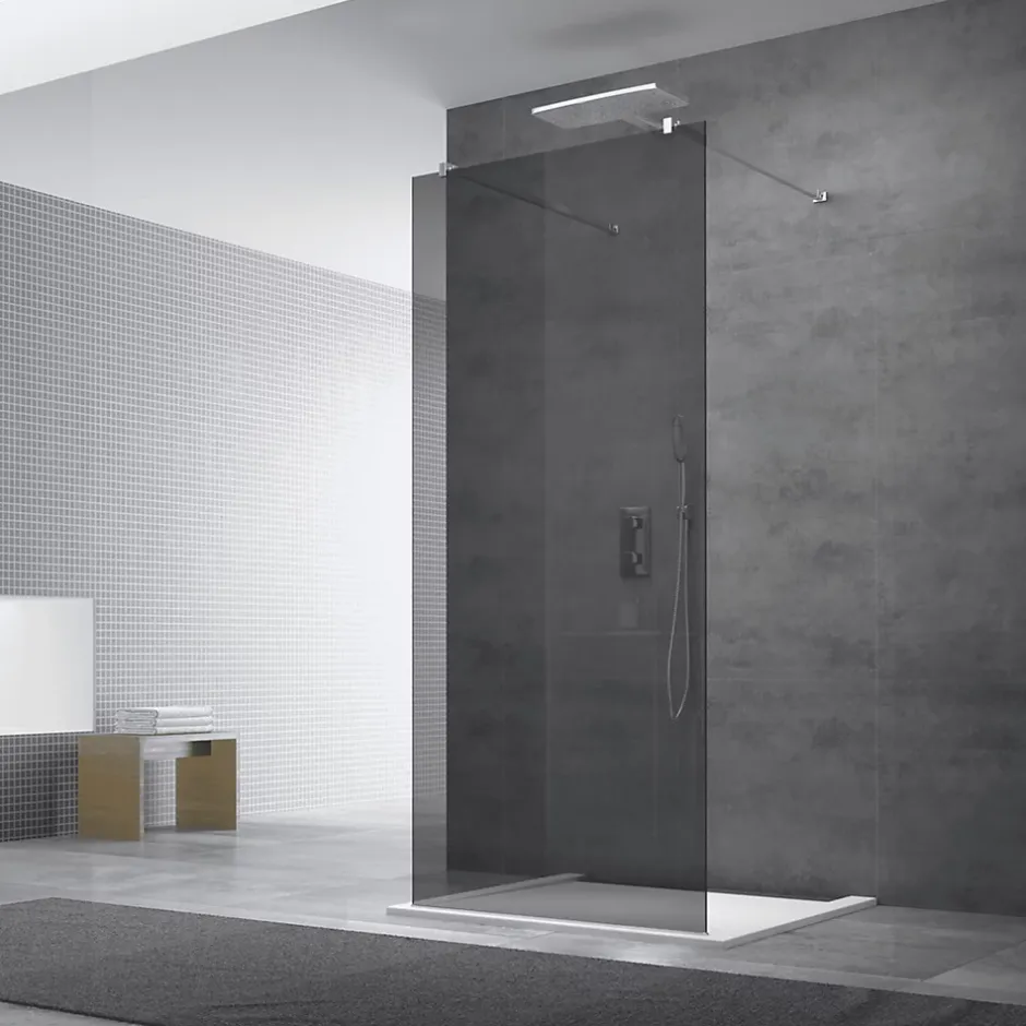 Swiss Aqua Technologies Paroi de douche à l'italienne 97x200cm Walk-in, verre fumé (SIKOWI100KS)* Paroi De Douche