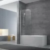 Swiss Aqua Technologies Pare-baignoire avec un panneau pivotant en verre, 150x75cm, Chrome (SATVZUNIKCRT75)