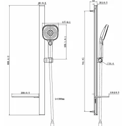 Swiss Aqua Technologies Set de douche 3 jets, noir mat (SATSS31C)* Colonne De Douche Sans Robinetterie