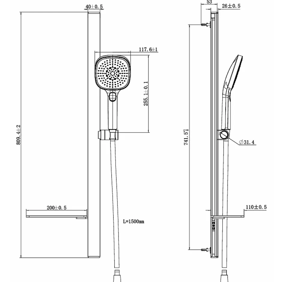 Swiss Aqua Technologies Set de douche 3 jets, noir mat (SATSS31C)* Colonne De Douche Sans Robinetterie