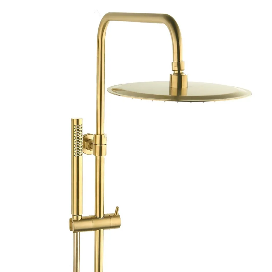 Swiss Aqua Technologies SAT DARK Colonne de douche avec Mitigeur Thermostatique, Or Brossé (SATDASSTKBZ)* Colonne De Douche Hydromassante