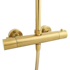 Swiss Aqua Technologies SAT DARK Colonne de douche avec Mitigeur Thermostatique, Or Brossé (SATDASSTKBZ)* Colonne De Douche Hydromassante