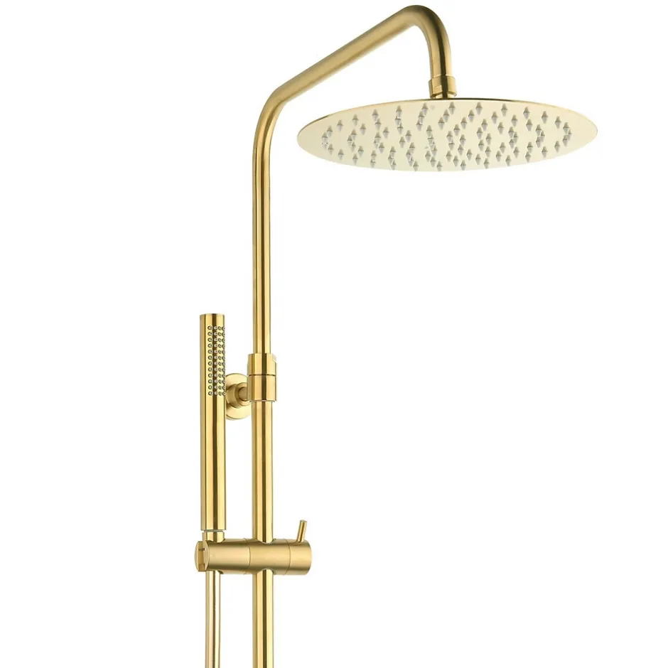 Swiss Aqua Technologies SAT DARK Colonne de douche avec Mitigeur Thermostatique, Or Brossé (SATDASSTKBZ)* Colonne De Douche Hydromassante