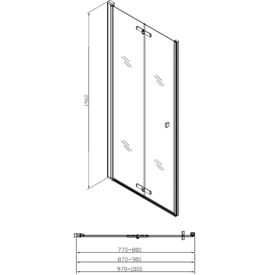 Swiss Aqua Technologies SK Porte de douche 100x196cm pliante anticalcaire avec profilé chrome brillant (SATSK100NIKA)* Porte De Douche
