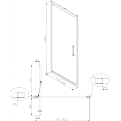 Swiss Aqua Technologies TEX-C ensemble porte compact/paroi 100x80cm anticalcaire avec profilés chrome brillant (SATTEXC100S80)* Paroi De Douche