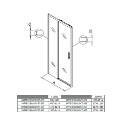 Swiss Aqua Technologies TEX BB Porte de douche 100x195cm coulissante anticalcaire avec profilés noir mat (TEXDBB100CT-SET)