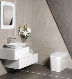 Swiss Aqua Technologies Ultimax WC hybride avec réservoir intégré et abattant frein de chute (SATOFSHFS3)