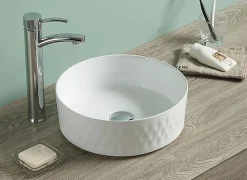 Swiss Aqua Technologies Vasque à poser Infinitio 36 x 36 x 12 cm sans trop-plein, blanc brillant (SATINF3636)