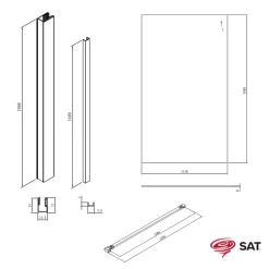 Swiss Aqua Technologies Walk-in 120x200cm Paroi en verre Crystal Glass 8 mm anticalcaire, avec bras et profilés chrome brillant* Paroi De Douche