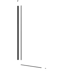 Swiss Aqua Technologies Walk-in Set Paroi de douche 77x200cm fixe en verre fumé + Bras de montage + Profilé, Noir (WI80KS-SET)