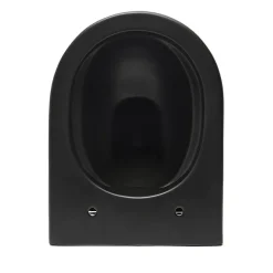 Swiss Aqua Technologies WC suspendu sans bride et fixations invisibles + abattant frein de chute, Noir mat (SATBRE010RREXPBKM)* Wc Suspendu