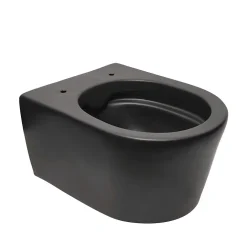Swiss Aqua Technologies WC suspendu sans bride et fixations invisibles + abattant frein de chute, Noir mat (SATBRE010RREXPBKM)* Wc Suspendu