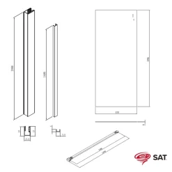 Swiss Aqua Technologies Walk-in 90x200cm Paroi Crystal Glass 8mm anticalcaire+bras&profilés chrome brillant (SATBWI90PR)* Paroi De Douche