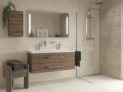 Swiss Aqua Technologies Walk-in 100x200cm paroi en verre Crystal Glass 8 mm anticalcaire, avec bras et profilés chrome brillant* Paroi De Douche