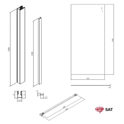 Swiss Aqua Technologies Walk-in 100x200cm paroi en verre Crystal Glass 8 mm anticalcaire, avec bras et profilés chrome brillant* Paroi De Douche
