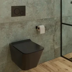 Swiss Aqua Technologies WC suspendu Infinitio noir mat sans bride Design, fixations invisibles+abattant softclose