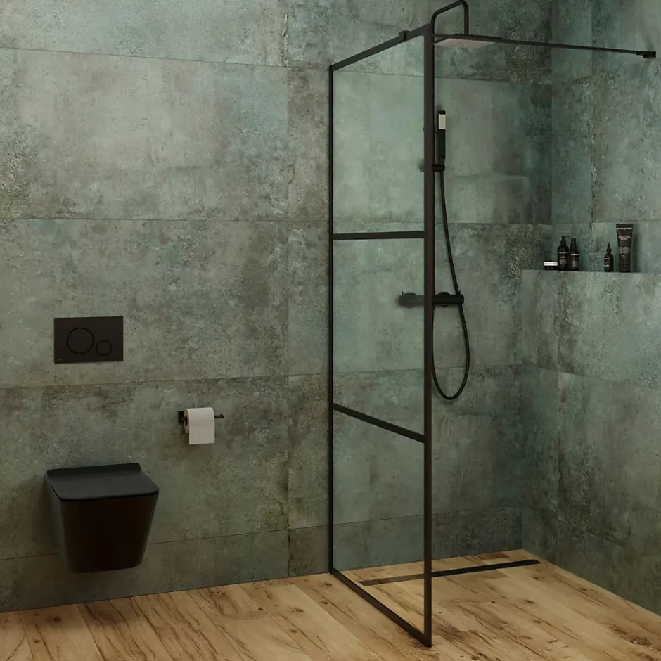 Swiss Aqua Technologies WC suspendu Infinitio noir mat sans bride Design, fixations invisibles+abattant softclose