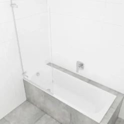 Swiss Aqua Technologies 150x80 cm TGD NEW Pare-baignoire pivotant en verre, orientation gauche et droite, chrome (SATTGVZO150CRT)