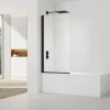 Swiss Aqua Technologies 150x80 cm Pare-baignoire pivotant en verre, orientation gauche et droite, noir (SATVZUNIKCT80)* Pare-Baignoire