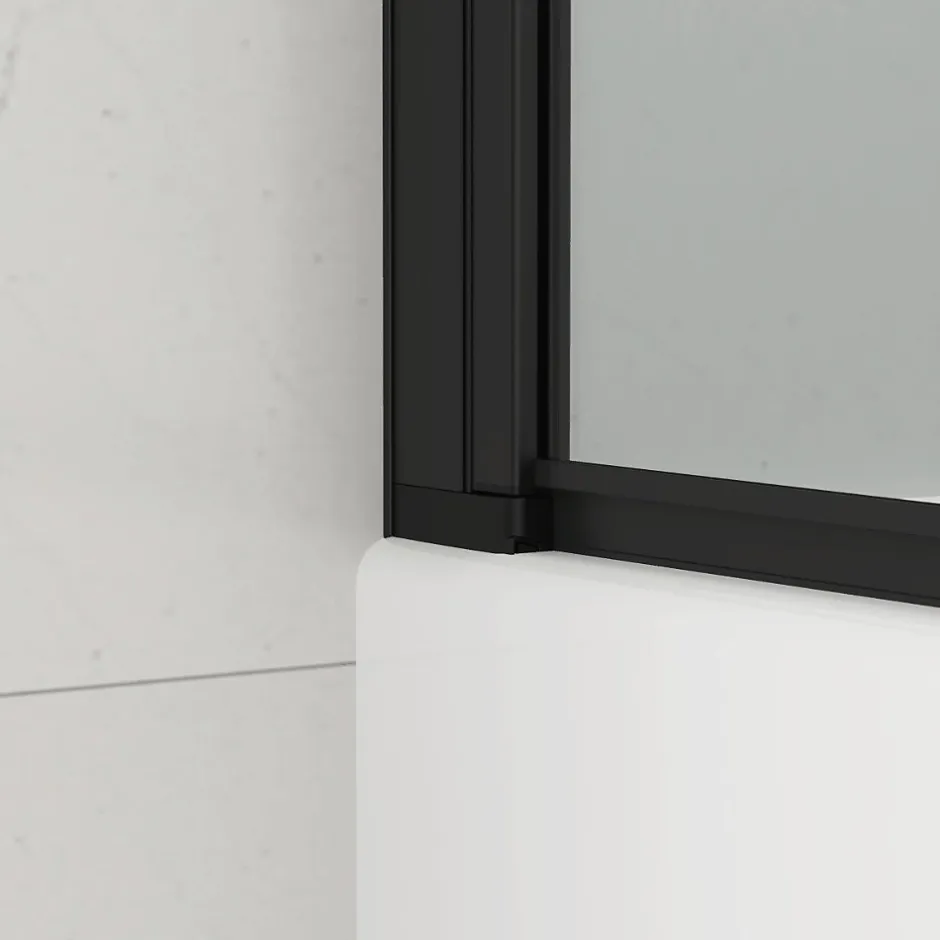 Swiss Aqua Technologies 150x80 cm Pare-baignoire pivotant en verre, orientation gauche et droite, noir (SATVZUNIKCT80)* Pare-Baignoire
