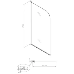 Swiss Aqua Technologies 150x80 cm Pare-baignoire pivotant en verre, orientation gauche et droite, noir (SATVZUNIKCT80)* Pare-Baignoire