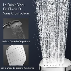 Homelody Système de Douche avec Thermostat et Tablette de Douche Chromée, Ensemble Complet de Robinetterie de Douche* Colonne De Douche Thermostatique