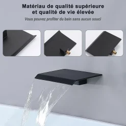 Homelody Système de Douche Encastrable Noir avec Grande Tête de Douche Carrée 12