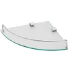 GoodHome Tablette d’angle murale en verre et acier chromé Alessano