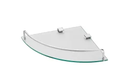 GoodHome Tablette d’angle murale en verre et acier chromé Alessano