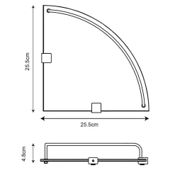 GoodHome Tablette d’angle murale en verre et acier chromé Alessano