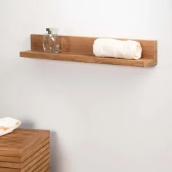 Wanda Collection Tablette étagère Camélia salle de bain en teck massif 70cm* Etagère Salle De Bains