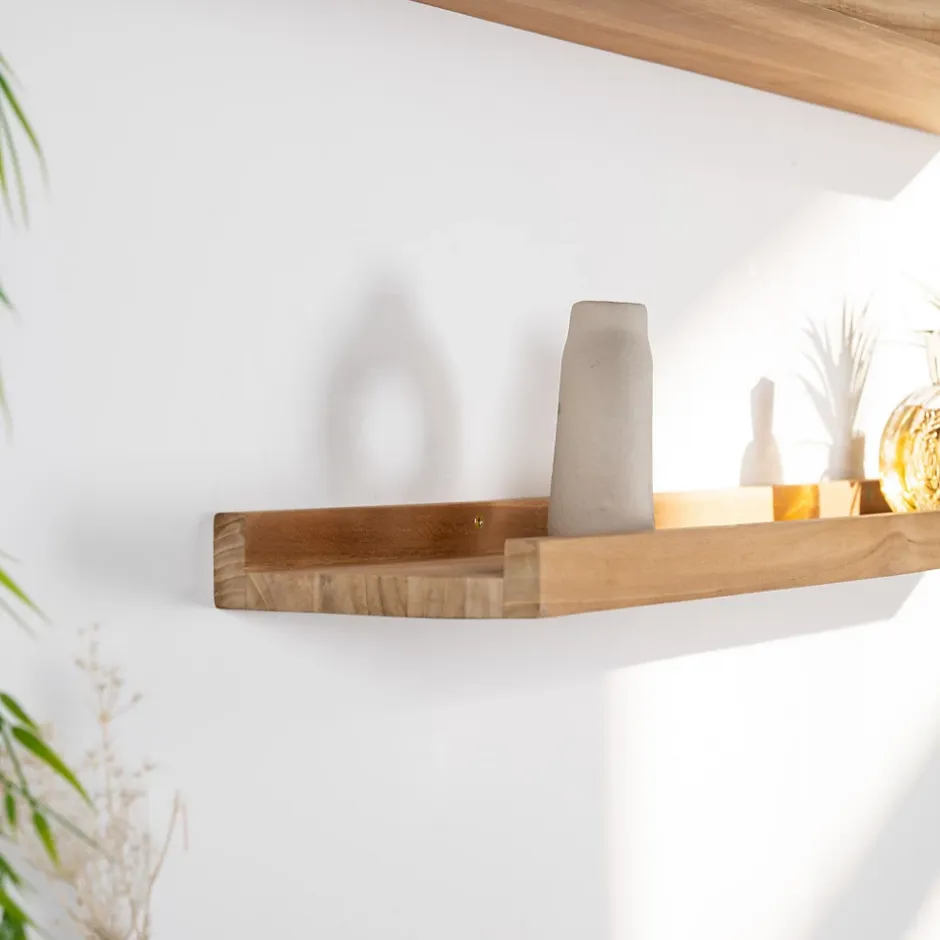 Wanda Collection Tablette étagère Helvine salle de bain en teck massif 90cm