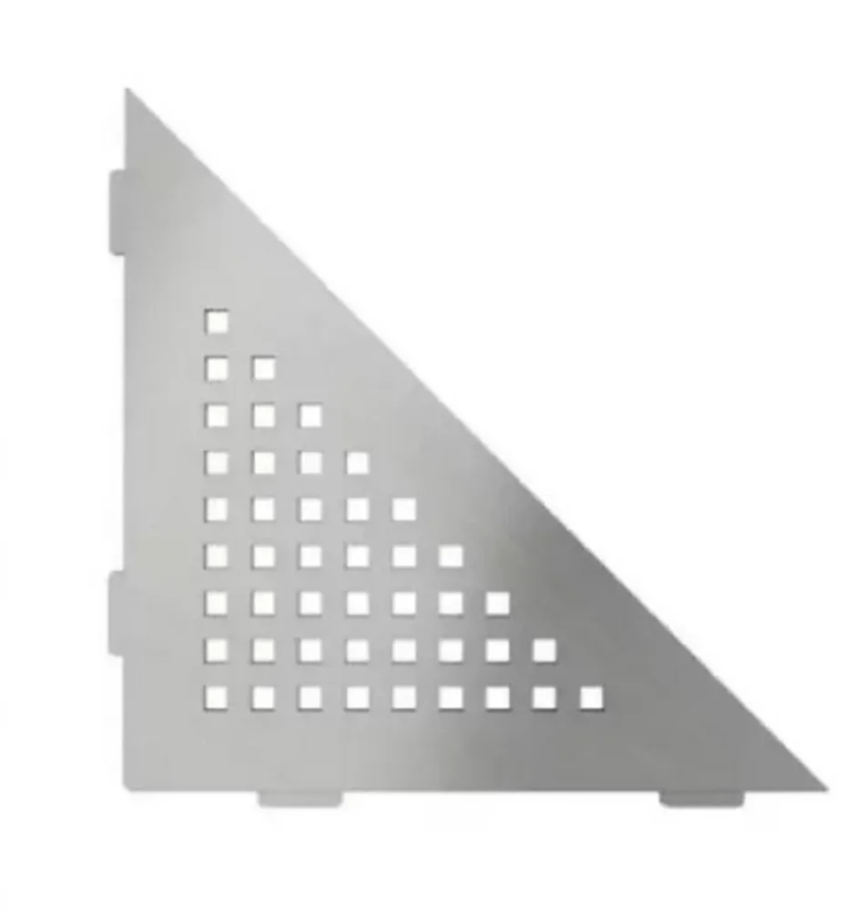 Schluter Tablettes d'angle de douche Shelf- E-S1 - CURVE - Acier inoxydable inox brossé - 210 x 210 mm