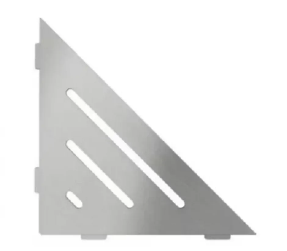 Schluter Tablettes d'angle de douche Shelf- E-S1 - FLORAL - Acier inoxydable inox brossé - 210 x 210 mm* Etagère Salle De Bains
