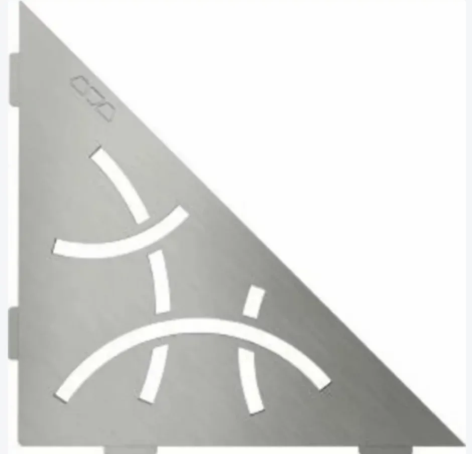 Schluter Tablettes d'angle de douche Shelf- E-S1 - FLORAL - Acier inoxydable inox brossé - 210 x 210 mm* Etagère Salle De Bains