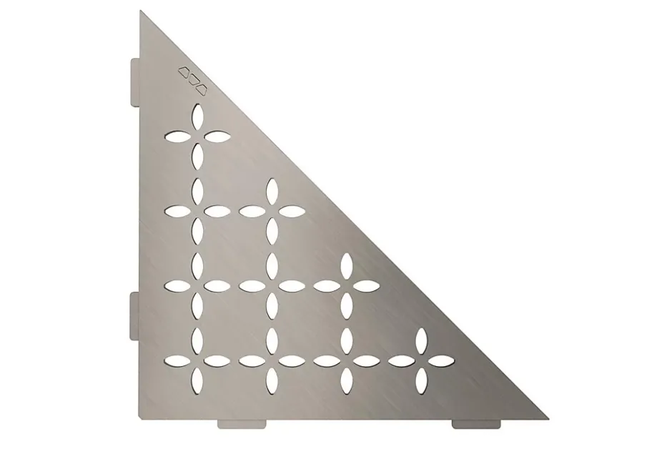 Schluter Tablettes d'angle de douche Shelf- E-S1 - FLORAL - Acier inoxydable inox brossé - 210 x 210 mm* Etagère Salle De Bains