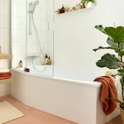 Jacob Delafon Tablier bain douche Bastille installation en angle blanc mat