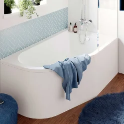 GoodHome Tablier de baignoire asymétrique frontal 160x95 cm Cavally* Tablier Et Habillage De Baignoire