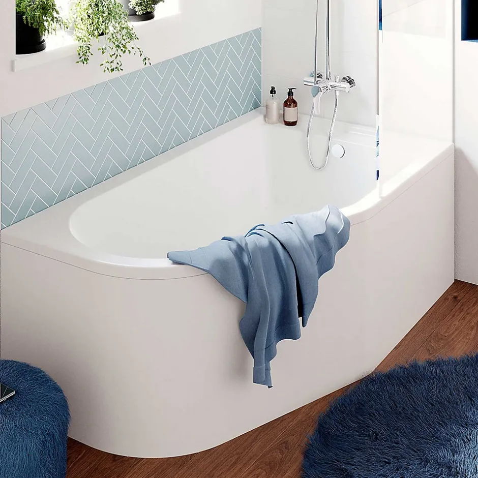 GoodHome Tablier de baignoire asymétrique frontal 160x95 cm Cavally* Tablier Et Habillage De Baignoire