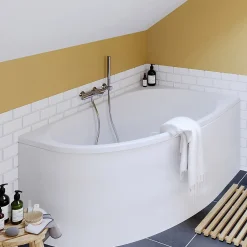 Tablier de baignoire d'angle Horyn L. 150 cm x l. 90 cm blanc