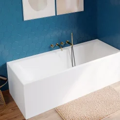 GoodHome Tablier de baignoire frontal Iskar L. 140 cm blanc