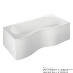 Valentin Tablier de baignoire frontal blanc 180 x 90 cm pour baignoire Folk,